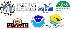 Left to Right: Chesapeake Bay Trust; Maryland Cooperative Extension - UMCP; Sea Grant Maryland; Environmental Finance Center; Maryland.gov; NOAA; Chesapeake Bay Program