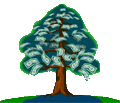 Small graphic on tree with dollar bills for leaves