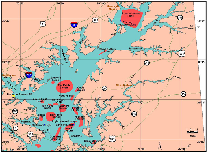 Chesapeake Bay Fishing Map Fishing And Shellfish Maps