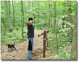 Man at 3-D Archery Range