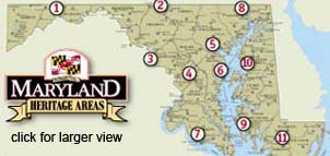 Maryland Heritage Area map illustration