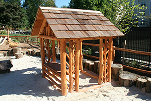 Natural Wood Playhouse at Constitution Gardens Park