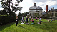People in exercise class at Druid Hill Park, Baltimore, MD