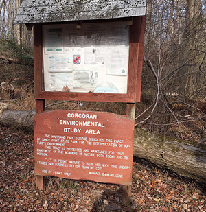 Corcoran Woods Environmental Study Area Sign