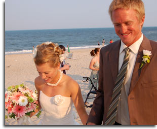 A couple getting married at Assateague State Park