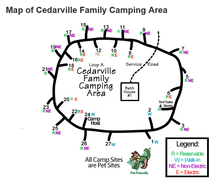 Map of Cedarville Family Camping Area