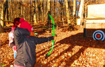 Archery training during a Hunting & Shooting Sports Outreach Program