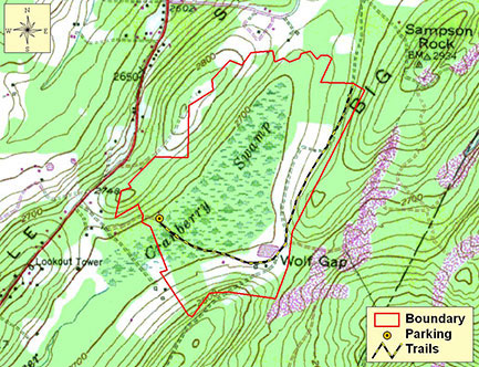 MD DNR map of Finzel Swamp Natural Area