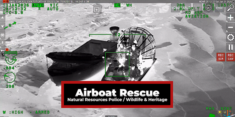 DNR Coordinates Air, Water, and Land Resources to Free Stranded Waterfowl Hunters from Icy Nanticoke River