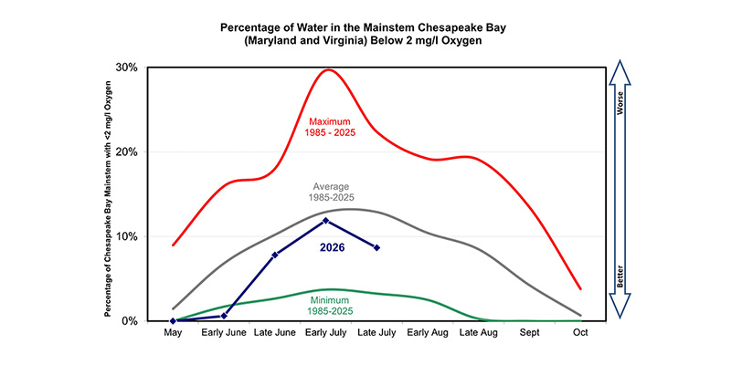 Chesapeake Bay Monitoring Shows Continued Better Than Average Dissolved Oxygen Conditions in July