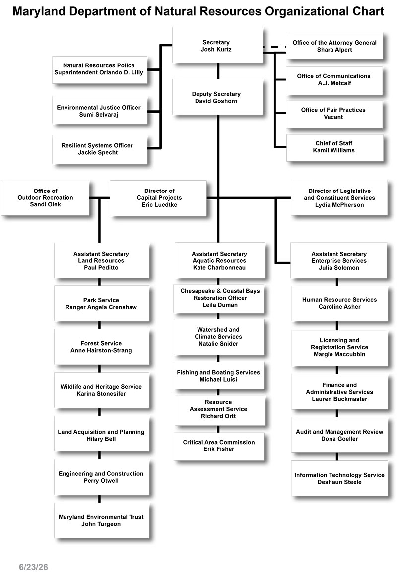 DNR Organization Chart - text version below