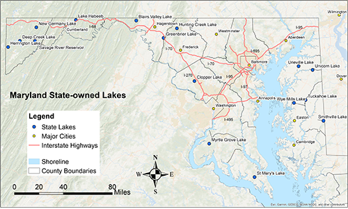 State-owned Lakes Clickable MapMap