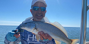 Herb Floyd enjoyed some light tackle fishing in the Chesapeake Bay recently, catching this red drum. Photo by Rhonda Floyd