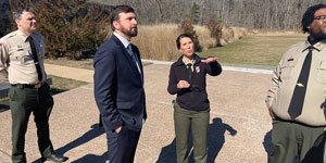 Secretary Josh Kurtz tours Harriet Tubman Underground Railroad State Park and Visitor Center with rangers