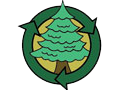 Recycle symbol and christmas tree image
