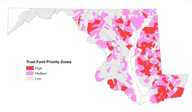 Trust Fund Targeting Map links to Electronic map