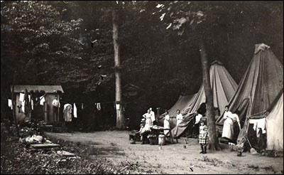 Camp at Vineyard - Patapsco Forest Reserve, photo by Fred W. Besley