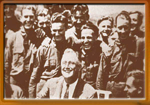 Franklin Delano Roosevelt with CCC boys