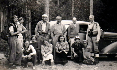1939 Helen is 4th from left with Mountain Club of MD /Mt Katahdin Trip