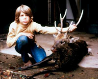 Kirk's son Brian, with his antlered sika deer