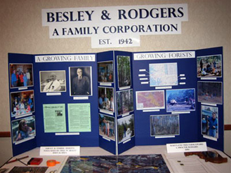 a display board with information about the Besley and Rodgers family.