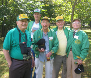 Pictured (l to r) are CCC Alumni, Joseph DeCenzo, Keith Paugh, John Patrick Curley, George Smith, and Marvin Warnick.