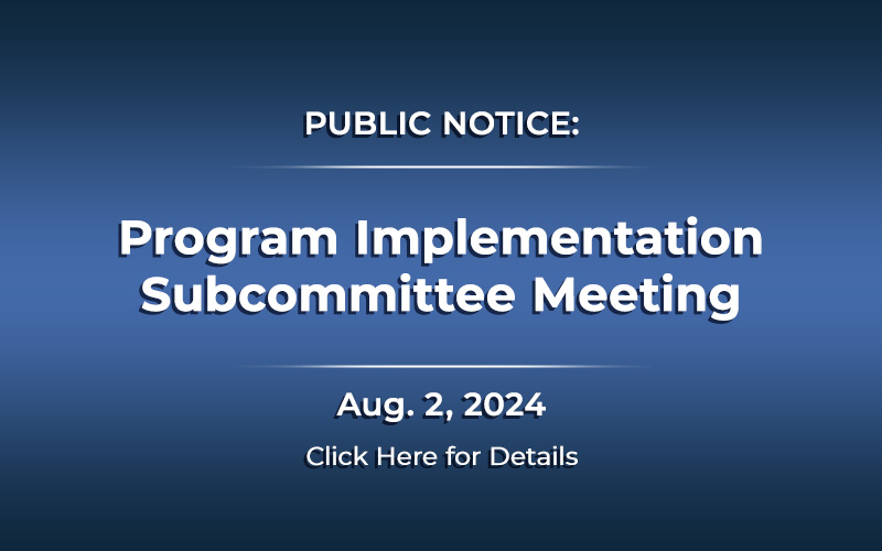 Program Implementation Meeting - Aug. 2