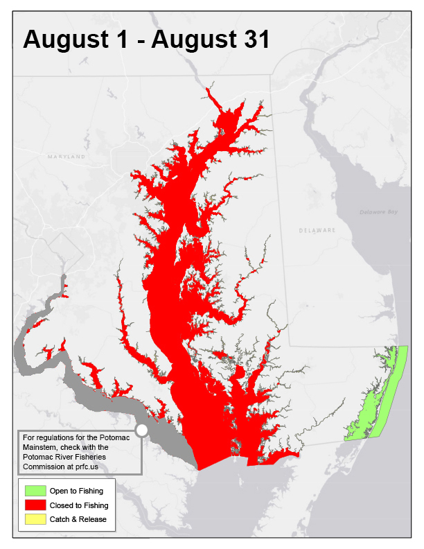 August 1 - August 31 regulations map