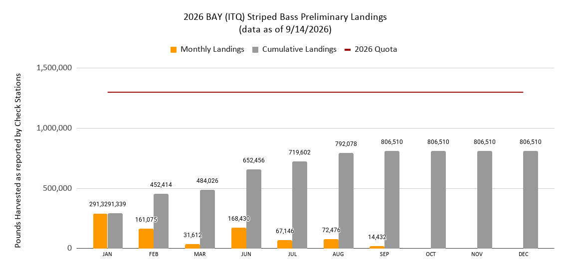 2026 Chesapeake Bay Striped Bass Preliminary Landings