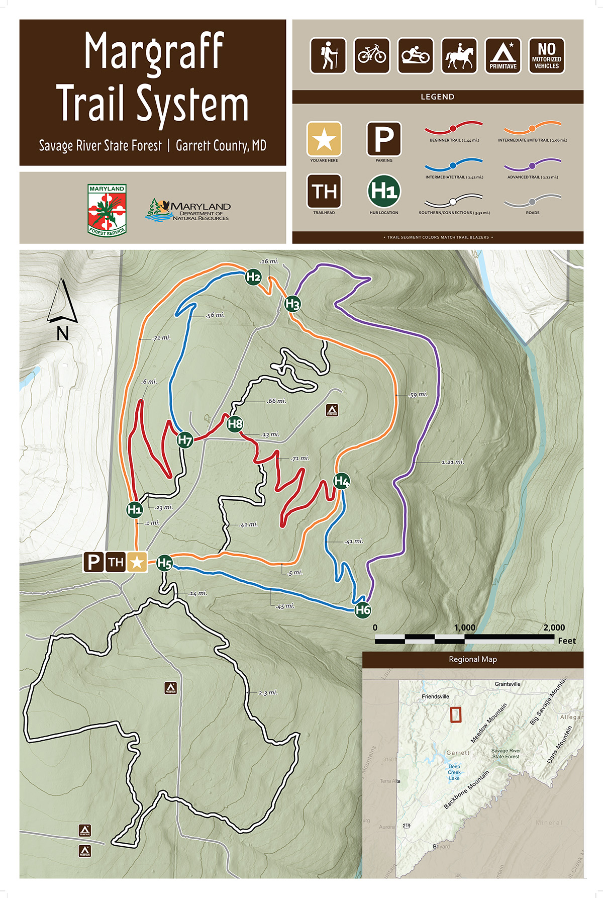 map of the Margraff Trails