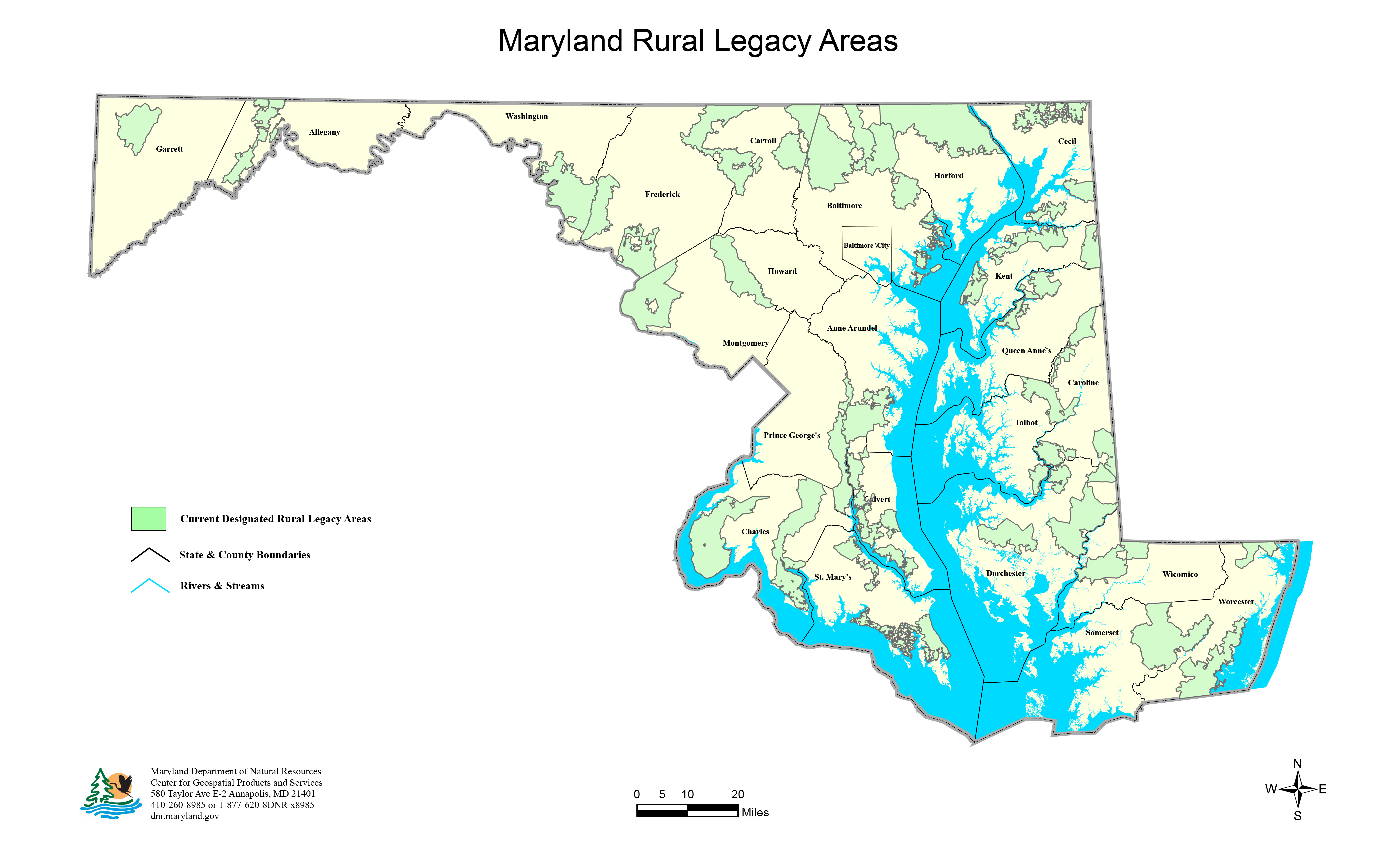 This is a map of Maryland Rural Legacy Areas. Please call Dianne Chasse at 410-260-8429 with any questions.