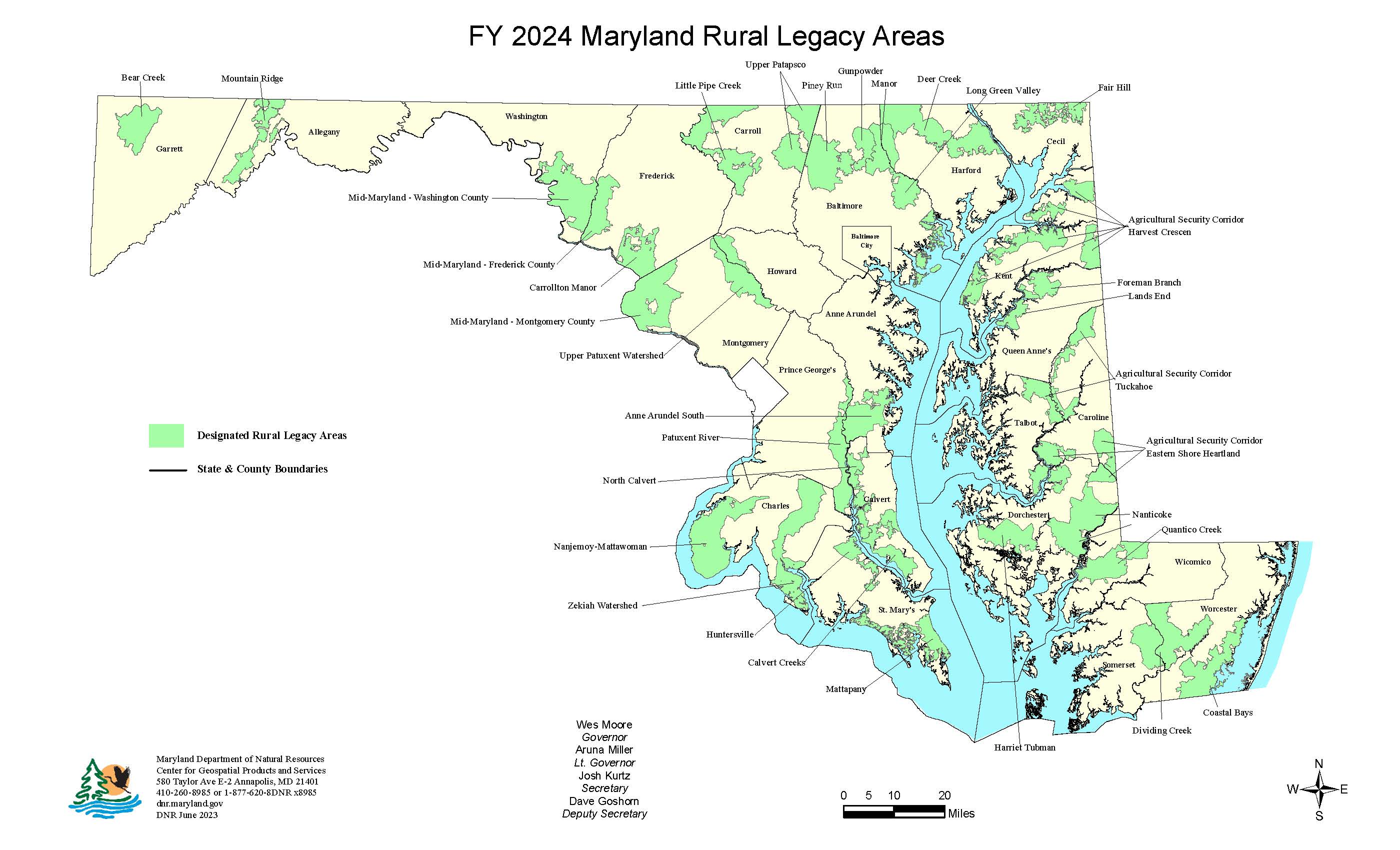 Maryland Rural Legacy Area Map