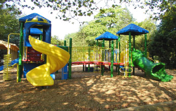 Photo of new colorful playground equipment