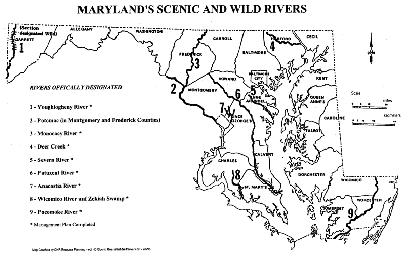 Scenic and Wild Rivers Map
