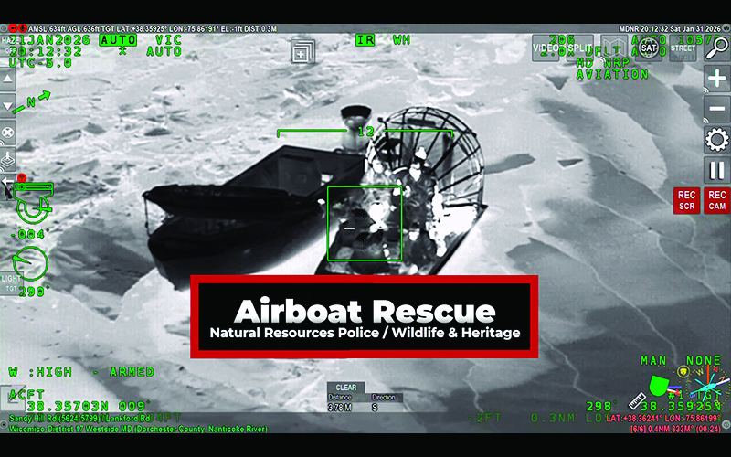 DNR Coordinates Air, Water, and Land Resources to Free Stranded Waterfowl Hunters from Icy Nanticoke River