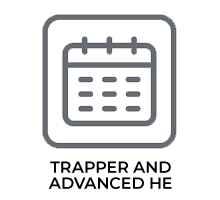 Calendar icon, trapper and advanced Hunter education courses