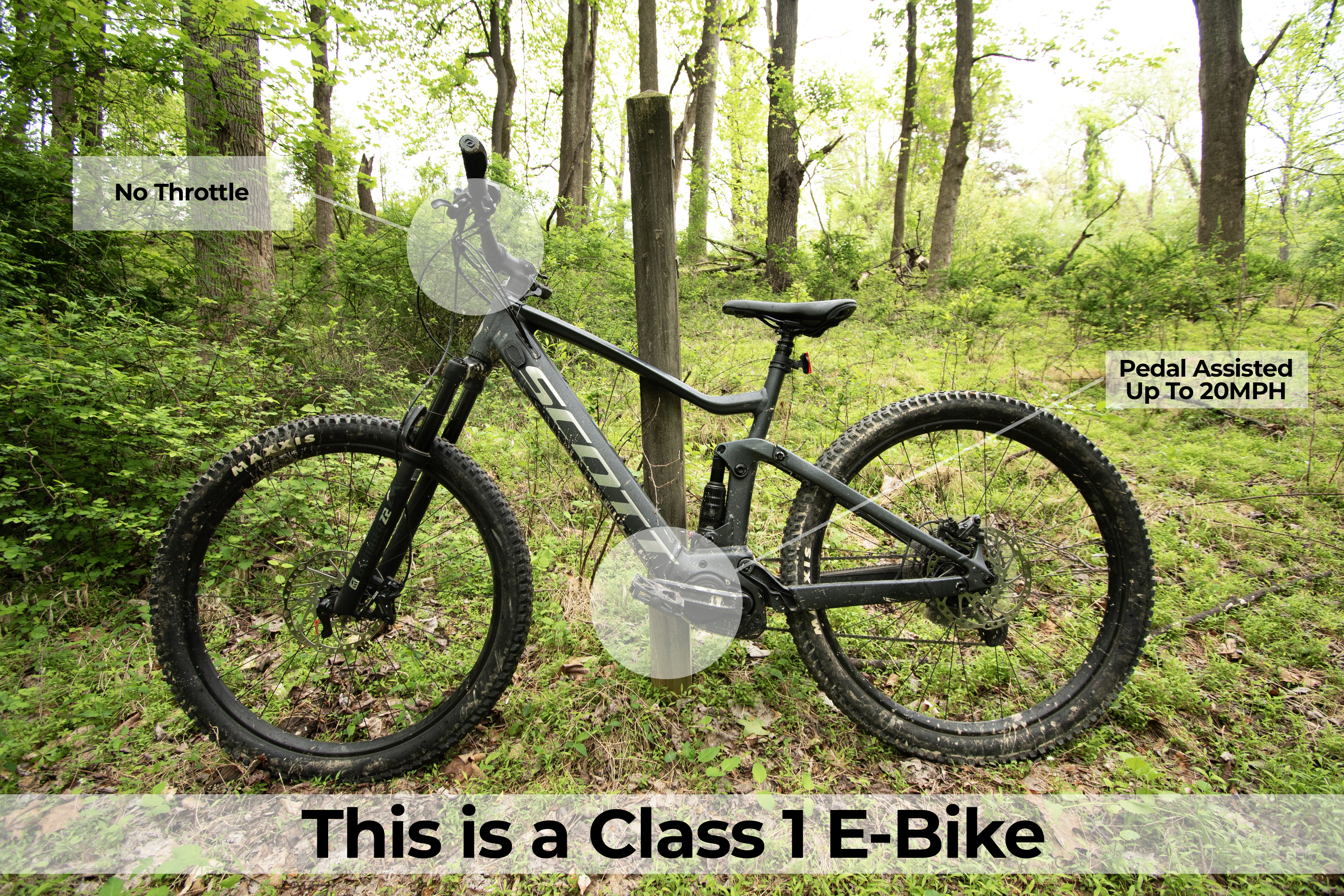 Class 1 e-bike with text reading 