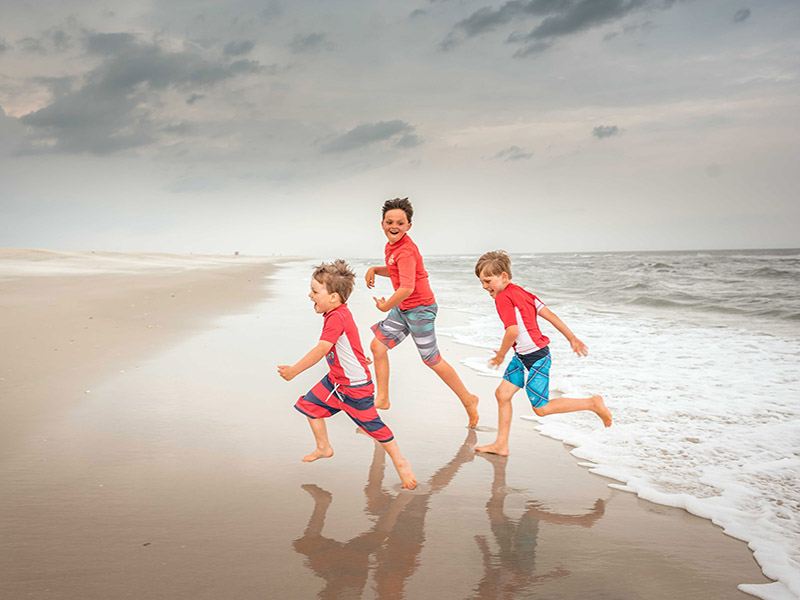 running on the beach