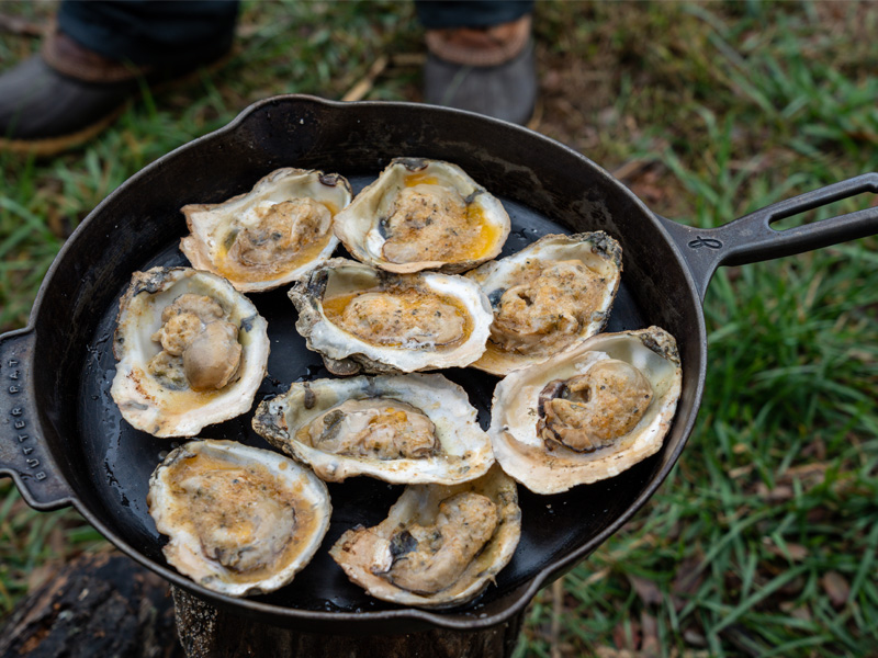 Photo Credit: Pan of cooked oysters by Steve Vilnit