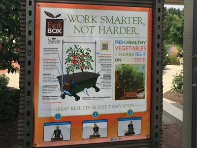 sign showing how to grow vegetables on your deck