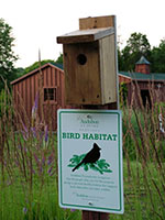 Bird Habitat Research Sign, photo courtesy of Nancy Ondra