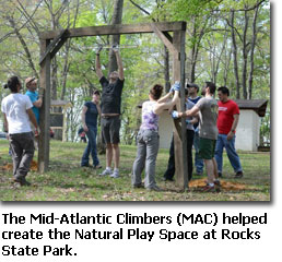 Mid-Atlantic Climbers (MAC) Volunteers at Rocks State Park