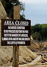 Area Closed Sign at Calvert Cliffs State Park