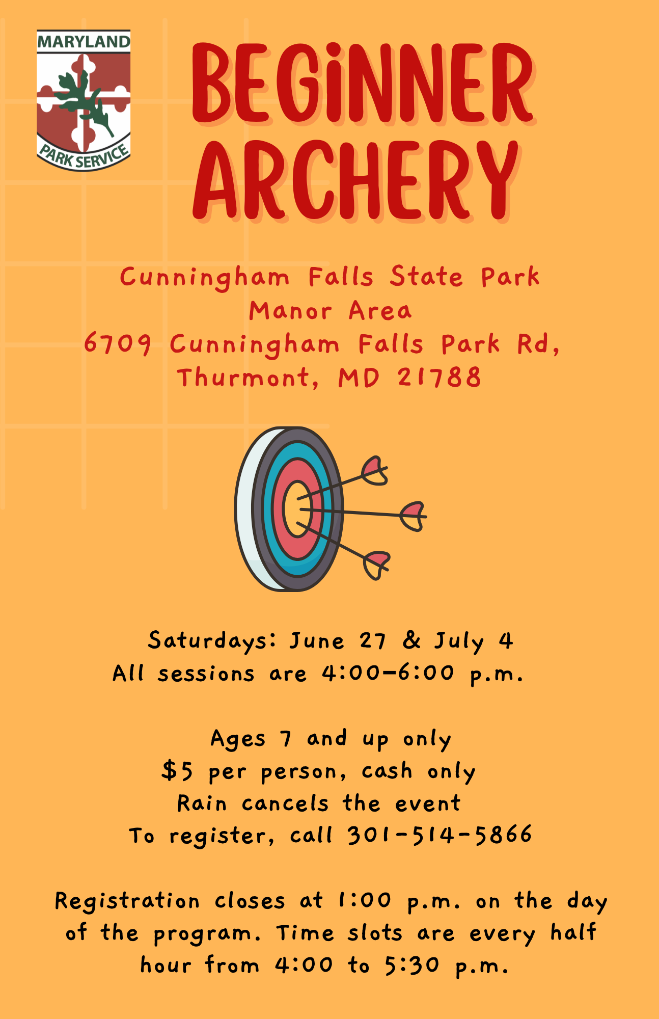 beginner archery flyer. Links to PDF version