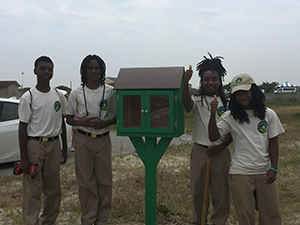 Maryland Conservation Corps Corps members build park information box
