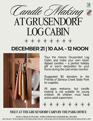 links to pdf version Candle Making at Grusendorf Cabin flyer