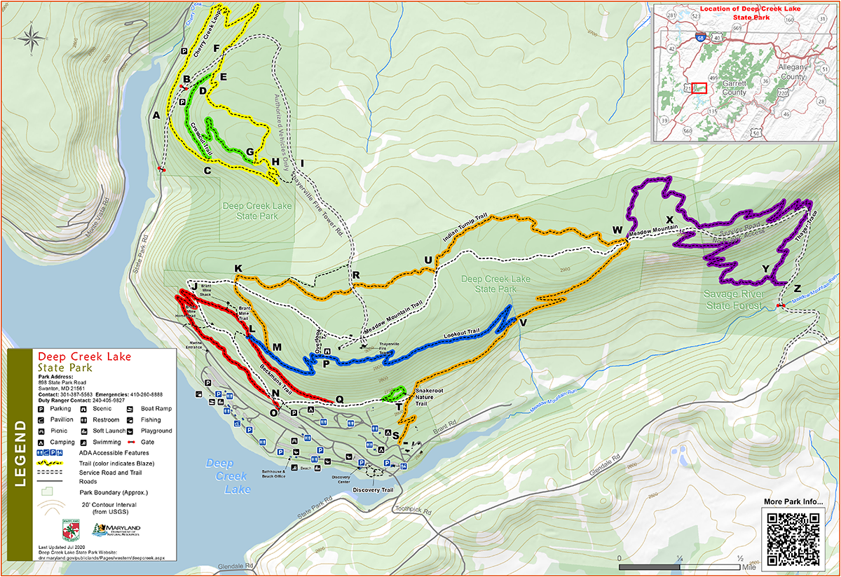 Map of Deep Creek Lake State Park