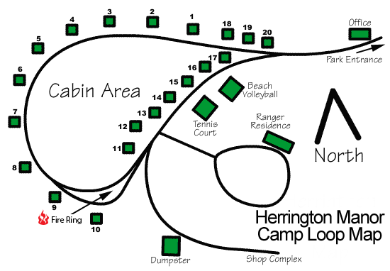 Herrington Manor State Park Cabin Camp Loop Map