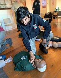 MCC Crew Member learning emergency healhcare