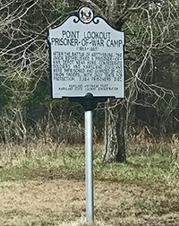 Point Lookout State Park Civil War Prisoner of War camp signage